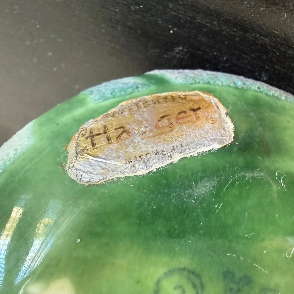 Vintage Haeger Pottery Green Drip Glaze Bud Vase USA Signed‎ Mid Century Modern